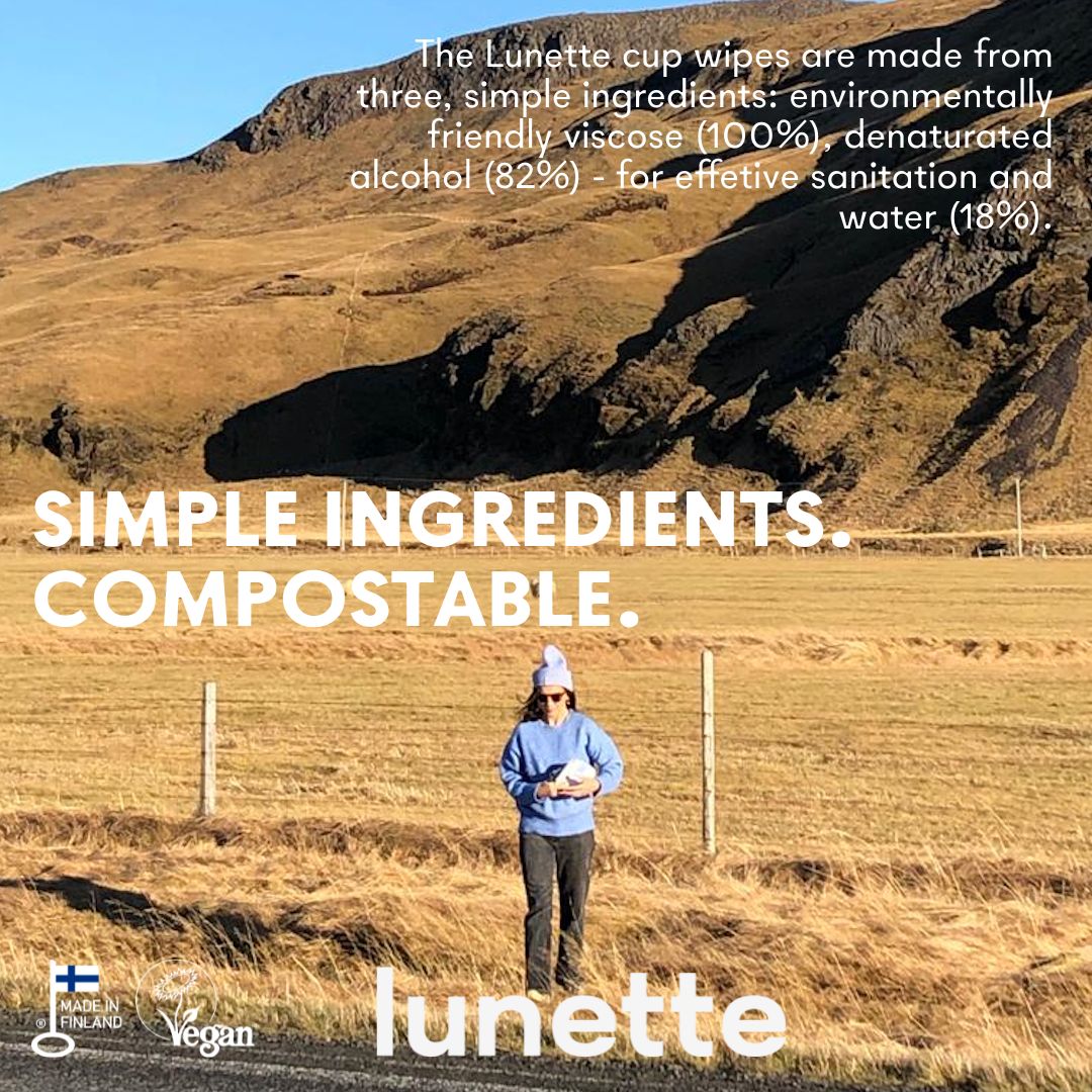 Lunette Cup Wipes 20-pack